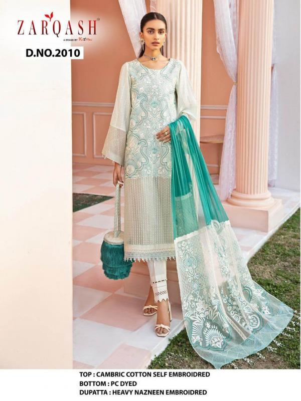 Zarqash Nureh Luxury Lawn Cotton Designer Pakistani Style Salwar Collection 